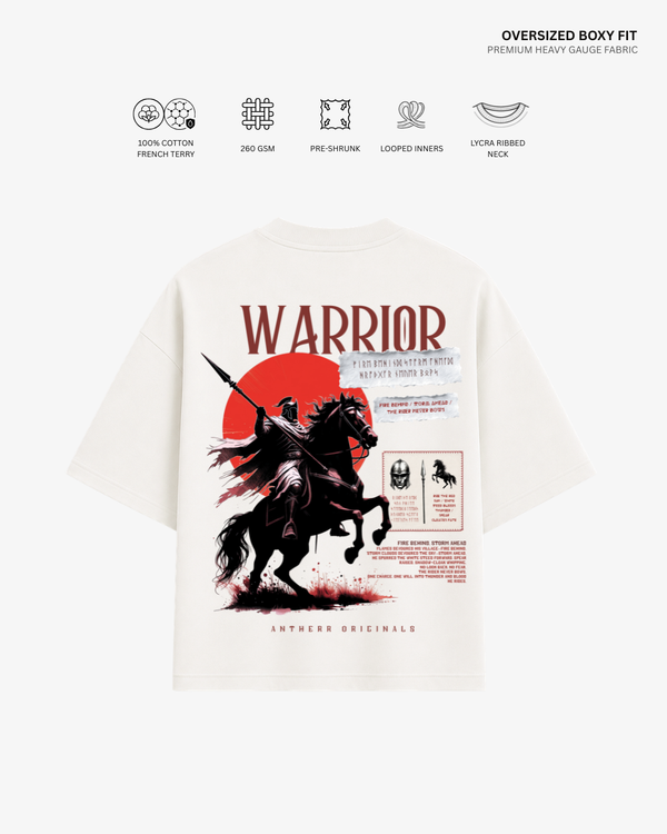 Warrior French Terry Oversized T-Shirt | Antherr Originals OFF-WHITE Cotton 240 GSM