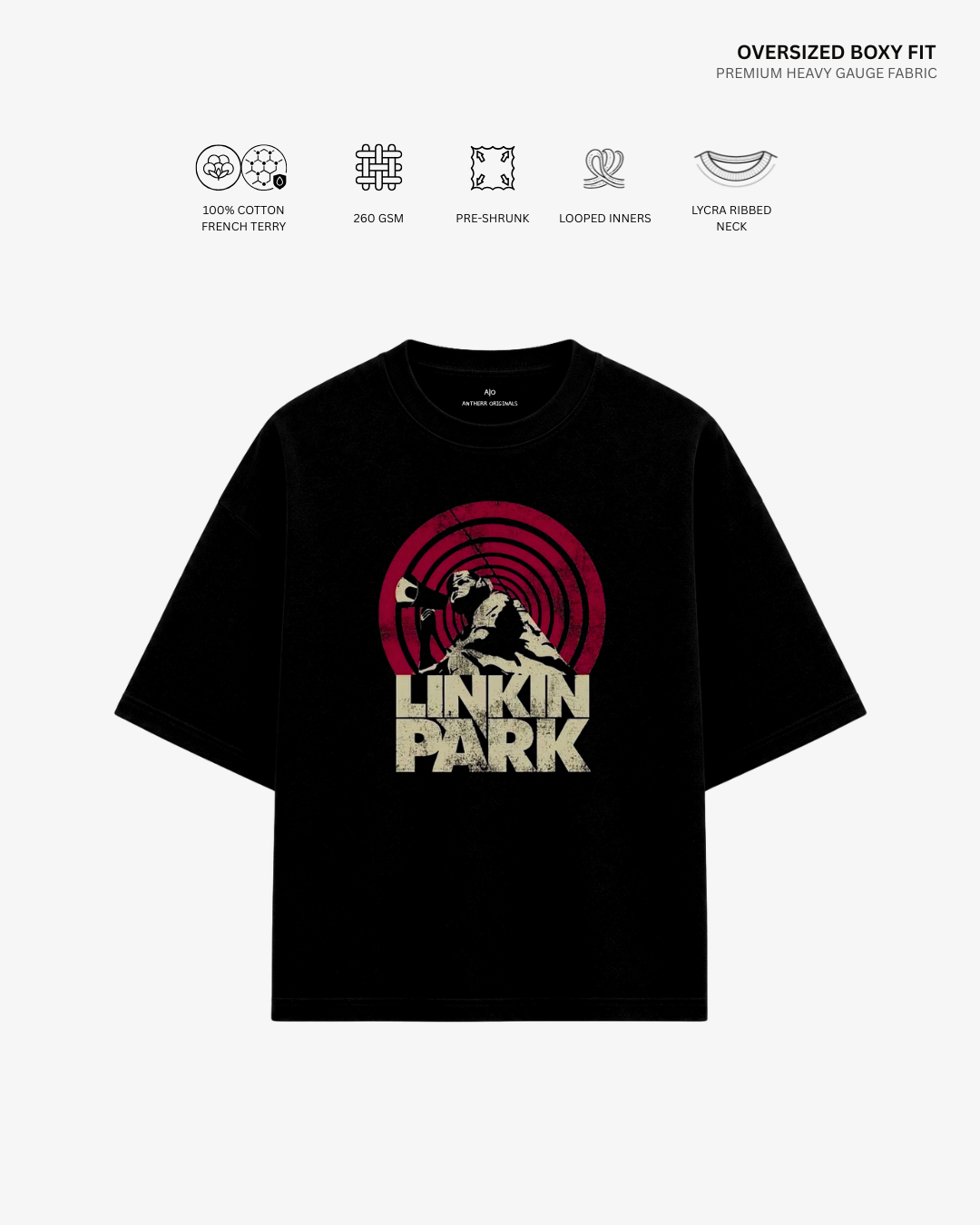 Linkin Park French Terry Oversized T-Shirt | Antherr Core