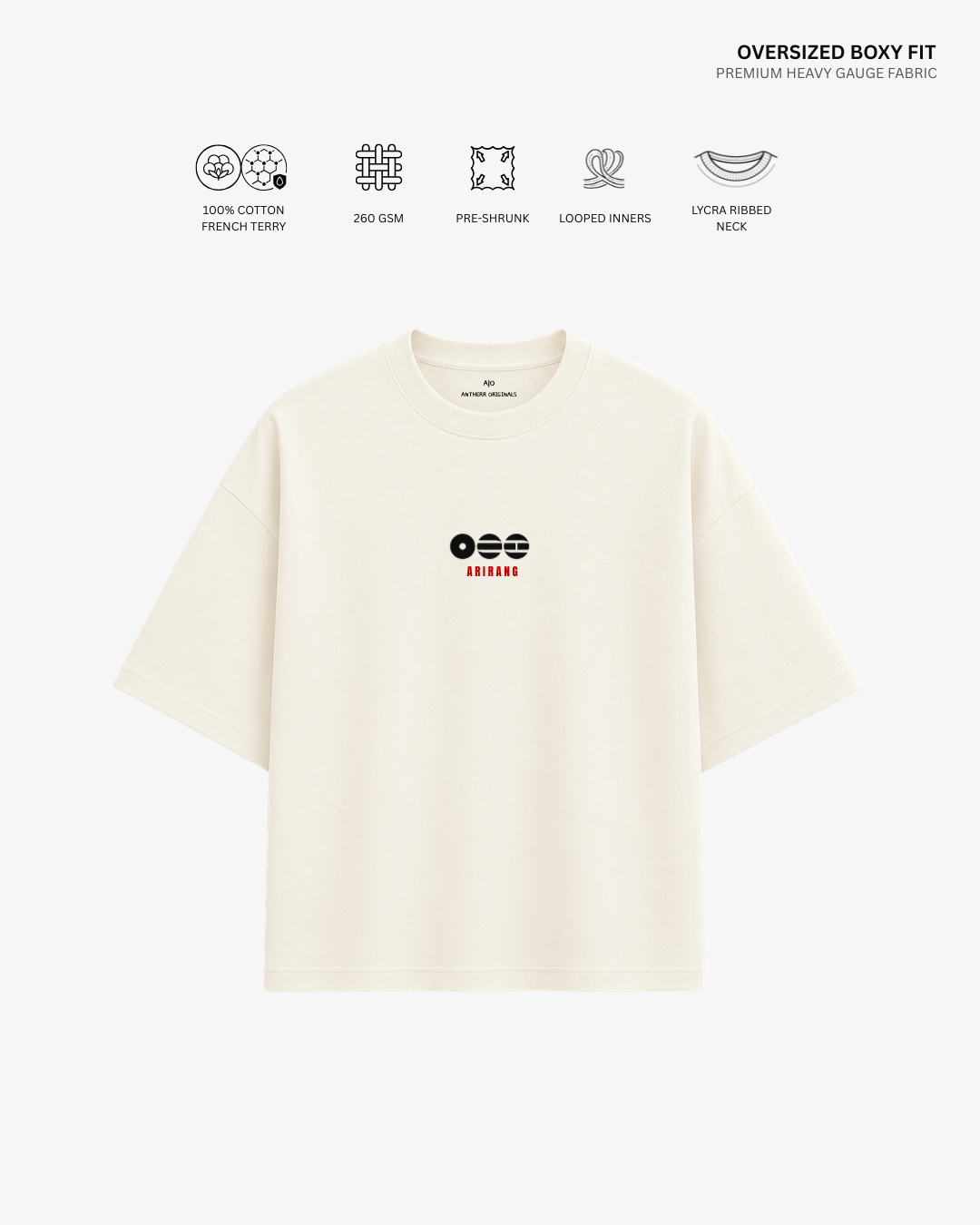 Love My Wife Arirang Version French Terry Oversized T-Shirt | Antherr Core