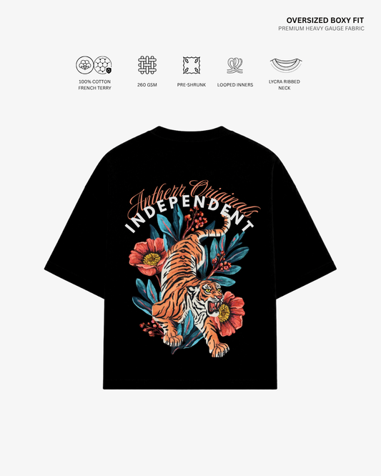 Independent Tiger Graphic Unisex Oversized T-Shirt | Antherr Originals