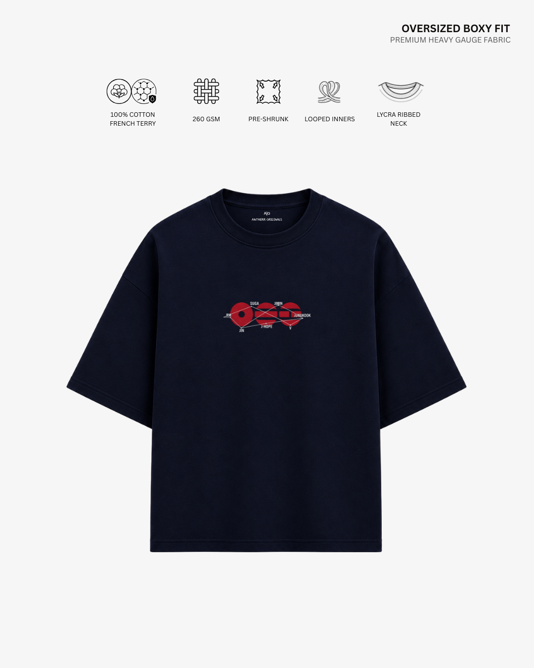 Chibi FYA Arirang Unisex French Terry Oversized T-Shirt
