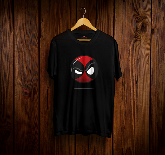 "DEADPOOL" HALF SLEEVE T-SHIRTS BLACK