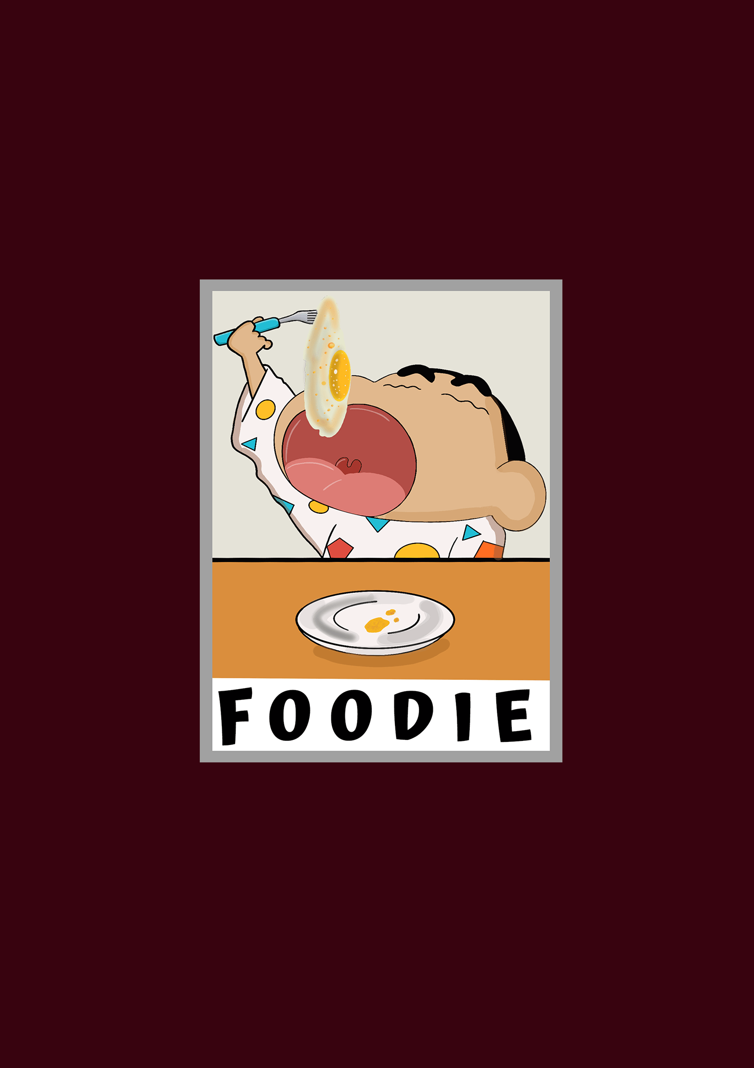 "FOODIE"- SHINCHAN : HALF-SLEEVE T-SHIRTS
