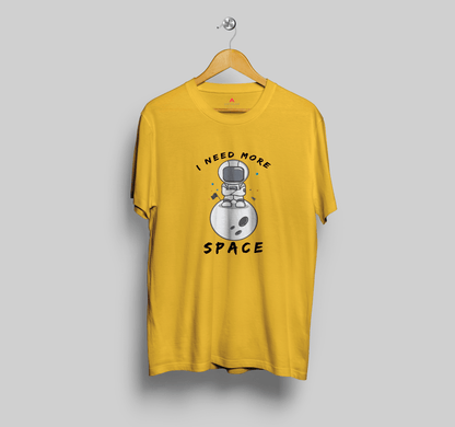 " I NEED MORE SPACE " - HALF-SLEEVE T-SHIRTS YELLOW