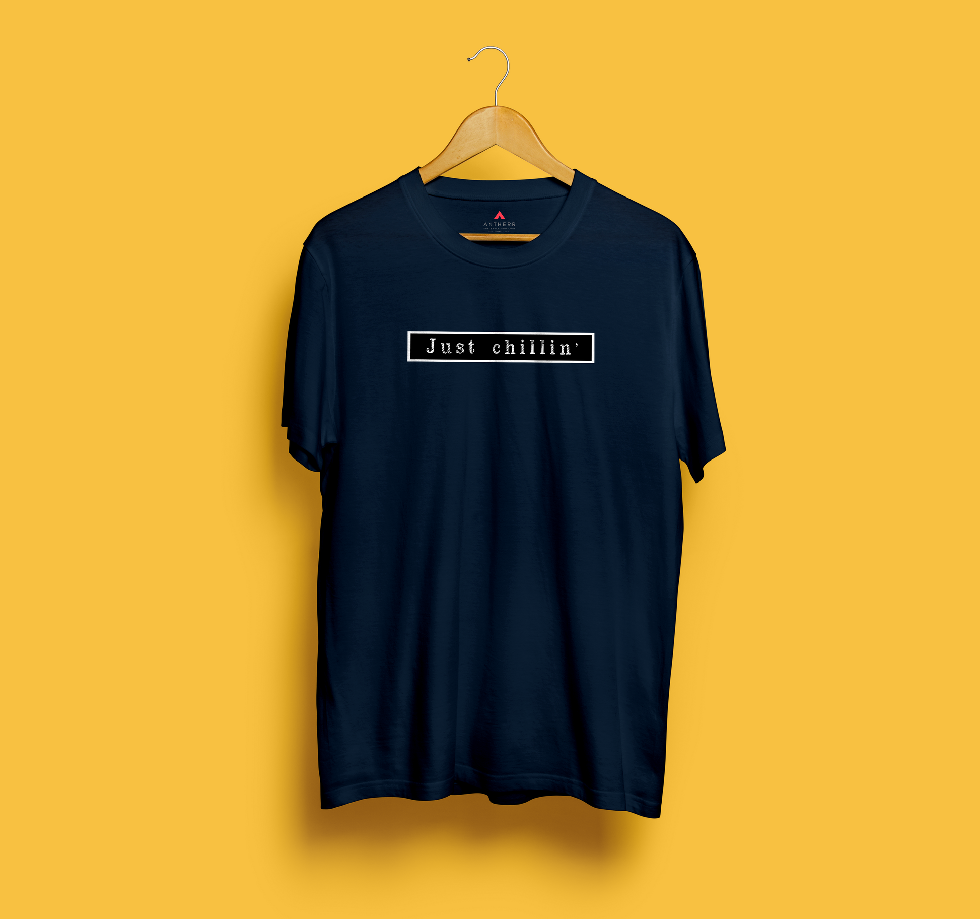 "JUST CHILLIN' " HALF-SLEEVE T-SHIRT'S NAVY BLUE