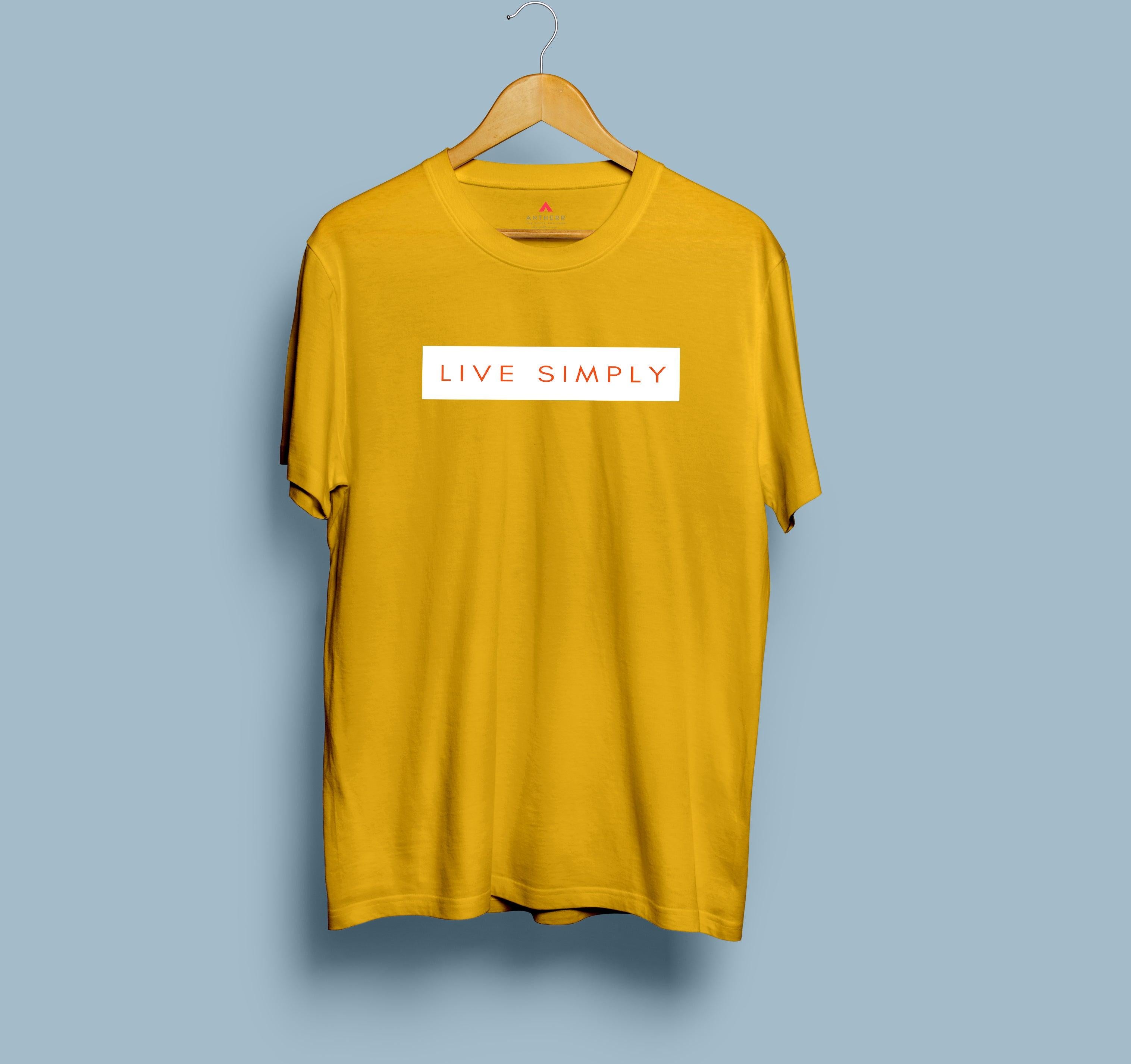 LIVE SIMPLY HALF SLEEVE T SHIRT by ANTHERR