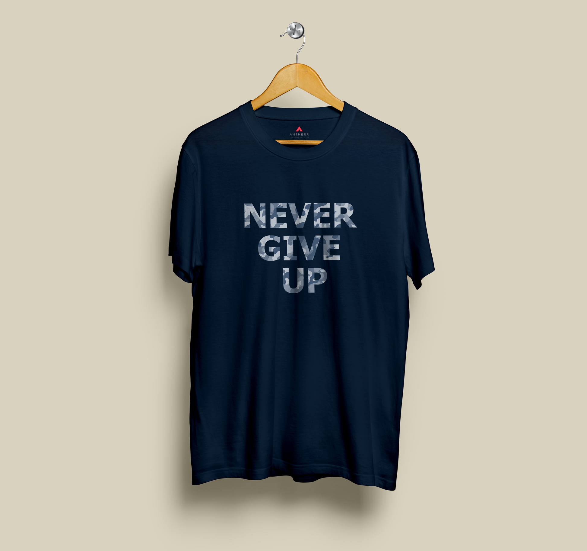 "NEVER GIVE UP" - HALF SLEEVE T-SHIRTS