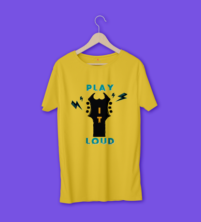 "PLAY IT LOUD" - HALF-SLEEVE T-SHIRTS YELLOW