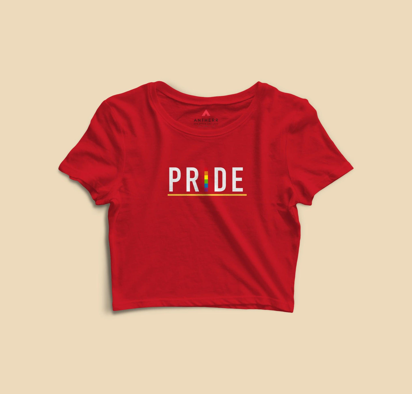 " PRIDE " HALF-SLEEVE T-SHIRT (YELLOW) RED