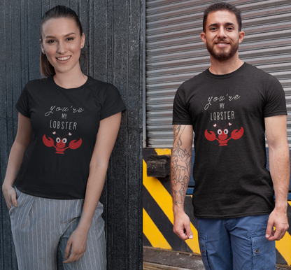You're My Lobster : FRIENDS - Half Sleeve Couple T shirts BLACK