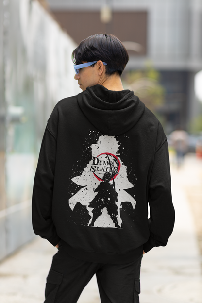 Attack of Titan (Double Sided Print): WINTER HOODIES BLACK
