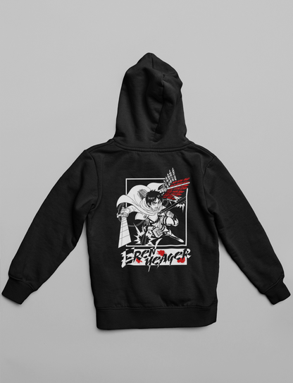 Eren Yeager- Attack of Titan (Double Sided Print): WINTER HOODIES