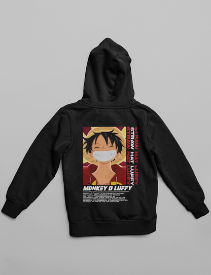 The Pirate King- Monkey D Luffy- (Double Sided Print): Anime: WINTER HOODIES