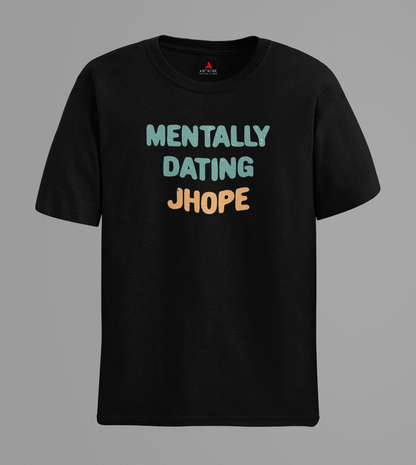 Mentally Dating JHope : BTS - HALF-SLEEVE T-SHIRTS BLACK