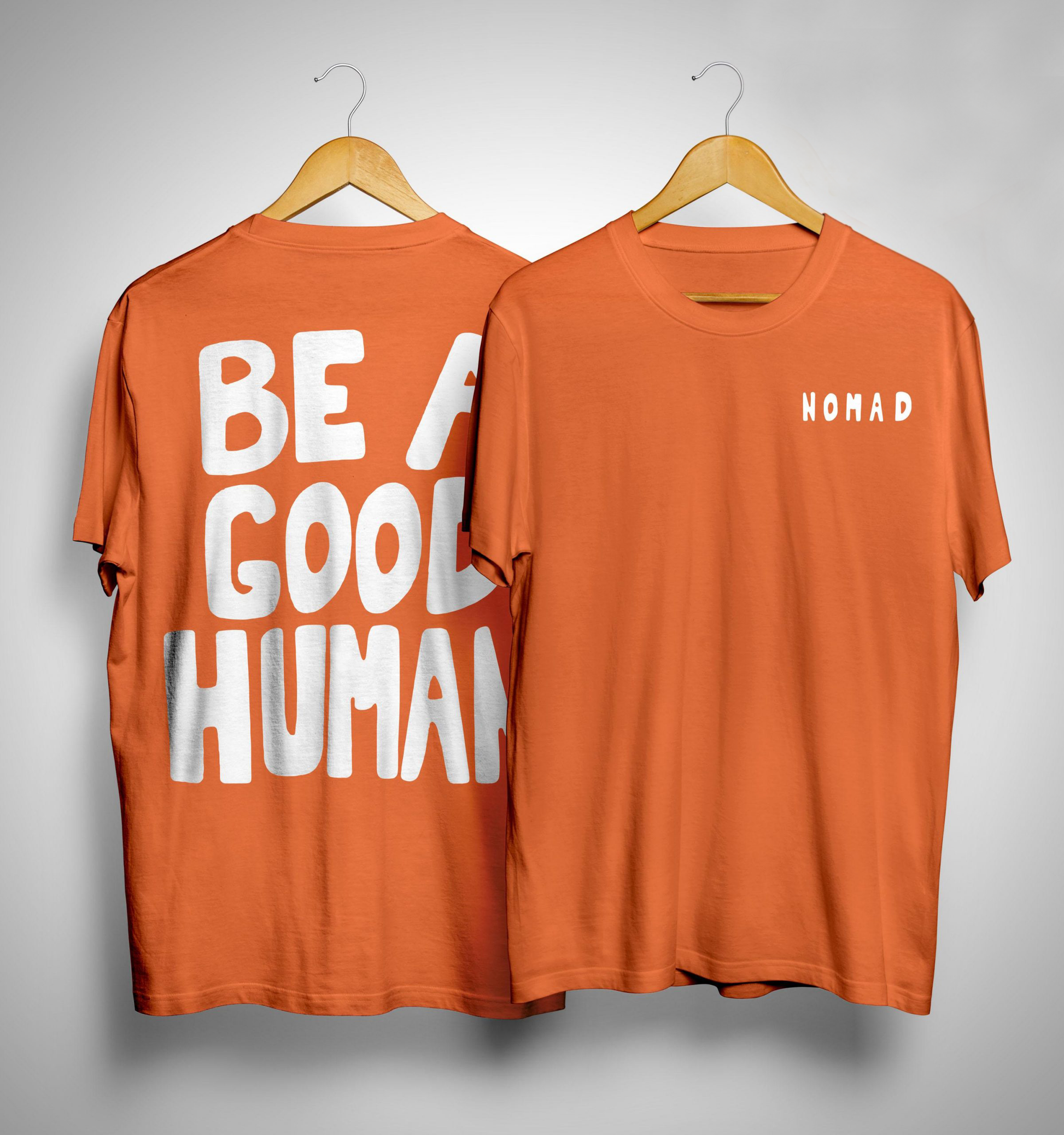 Be a good human- Nomad- Jimin (Double Sided Print): BTS - Half Sleeve T-Shirts ORANGE