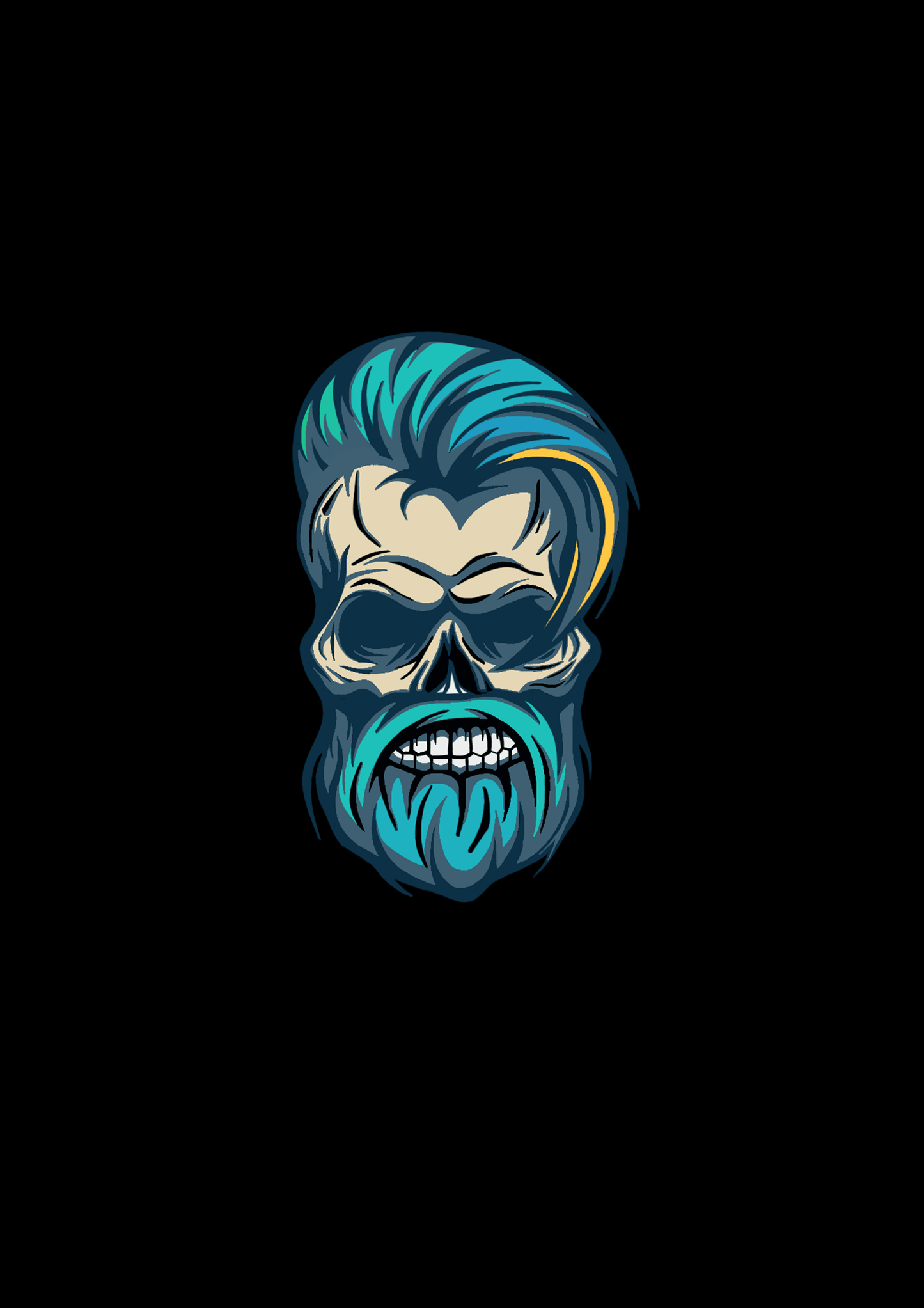 " BEARDED SKULL" HALF-SLEEVE T-SHIRTS