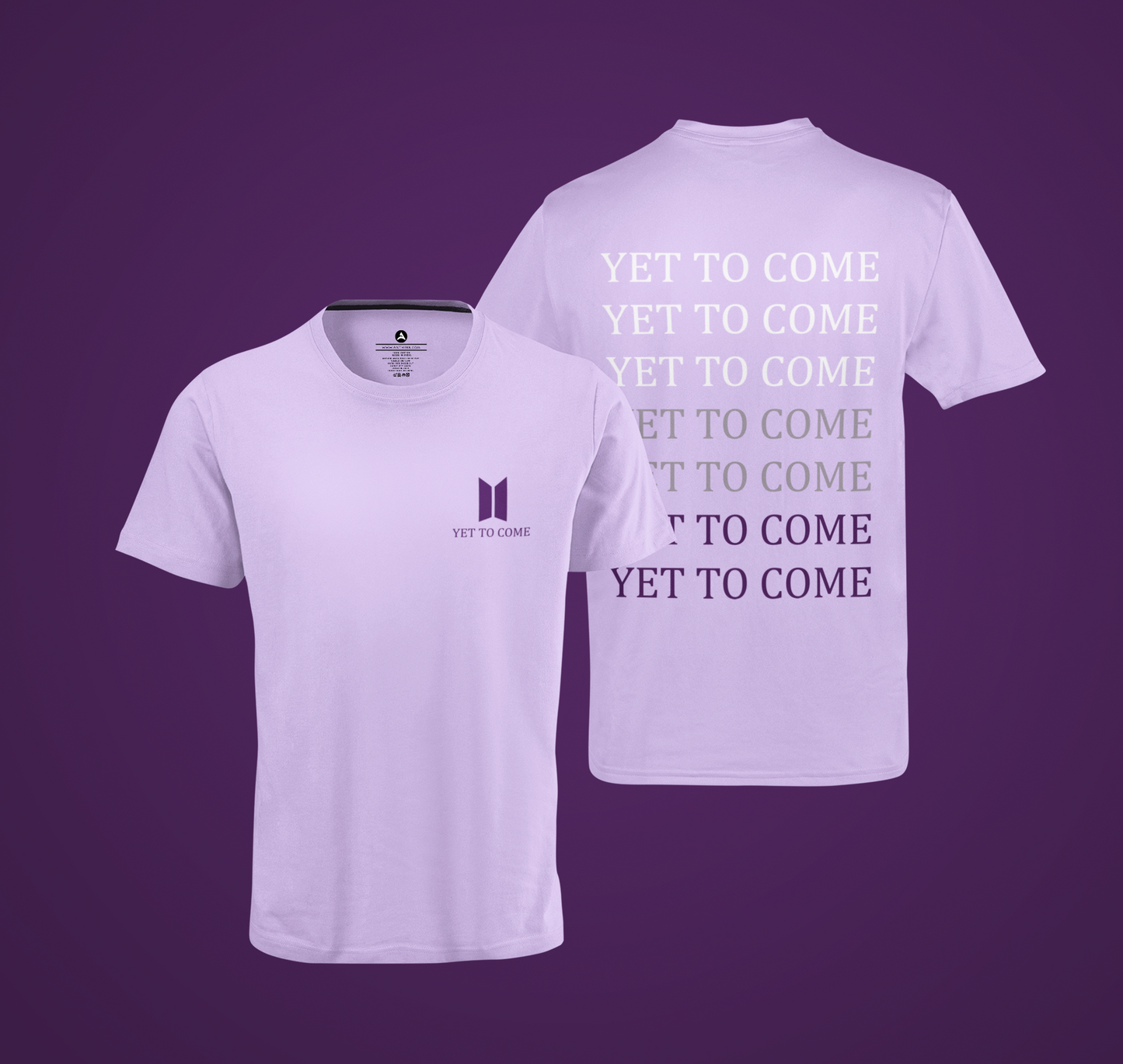 Yet To Come (Double Sided Print): BTS - Half Sleeve T-Shirts: Lavender