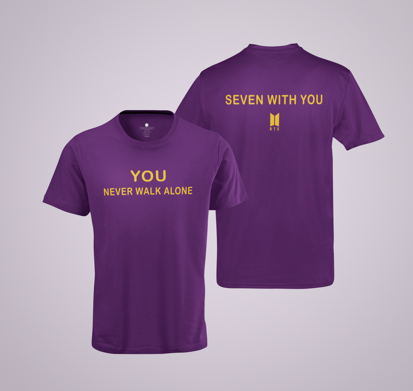 Seven With You- Jimin (Double Sided Print): BTS - Half Sleeve T-Shirts PURPLE
