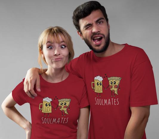 Soulmates : Half Sleeve Couple T shirts