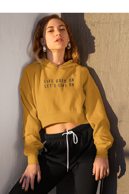 Life Goes On, Let's Live On : BTS - Winter Crop Hoodies MUSTARD YELLOW