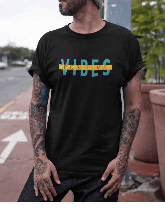 "POSITIVE VIBES"- HALF-SLEEVE T-SHIRT'S