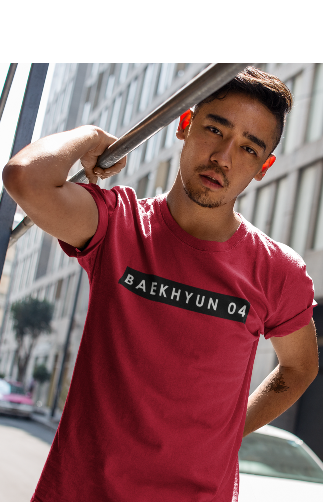 BAEKHYUN: EXO - HALF-SLEEVE T-SHIRTS RED