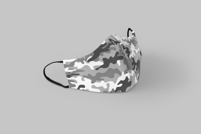 Grey Camouflage : Printed Tetra Shield Protection Mask