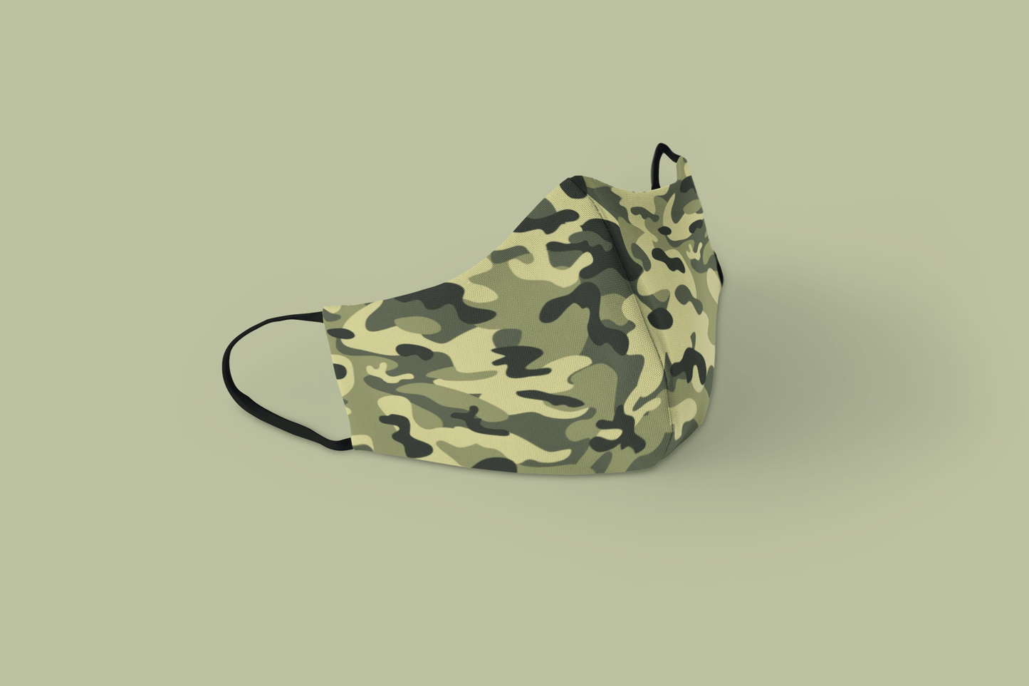 Olive Camouflage : Printed Tetra Shield Protection Mask