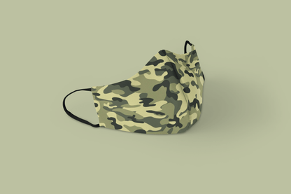 Olive Camouflage : Printed Tetra Shield Protection Mask ( PACK OF 3 )