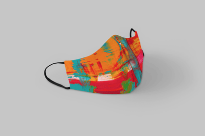RED AND TEAL : Printed Tetra Shield Protection Mask (PACK OF 3)