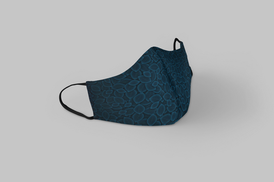 "Blue leave pattern"- Printed Tetra Shield Protection Mask