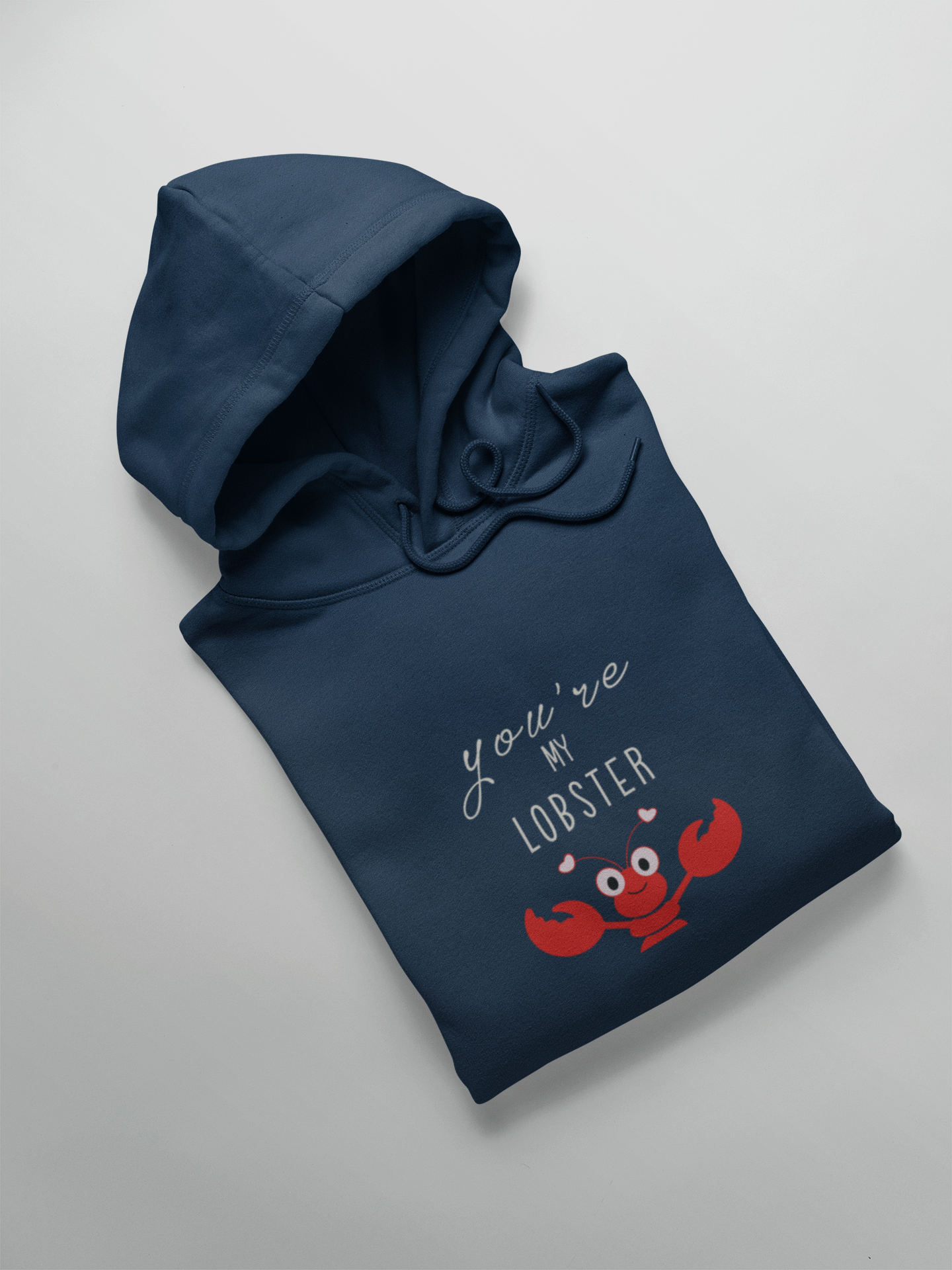 You Are My Lobster: Friends- Winter Couple Hoodies. BOTH NAVY-BLUE