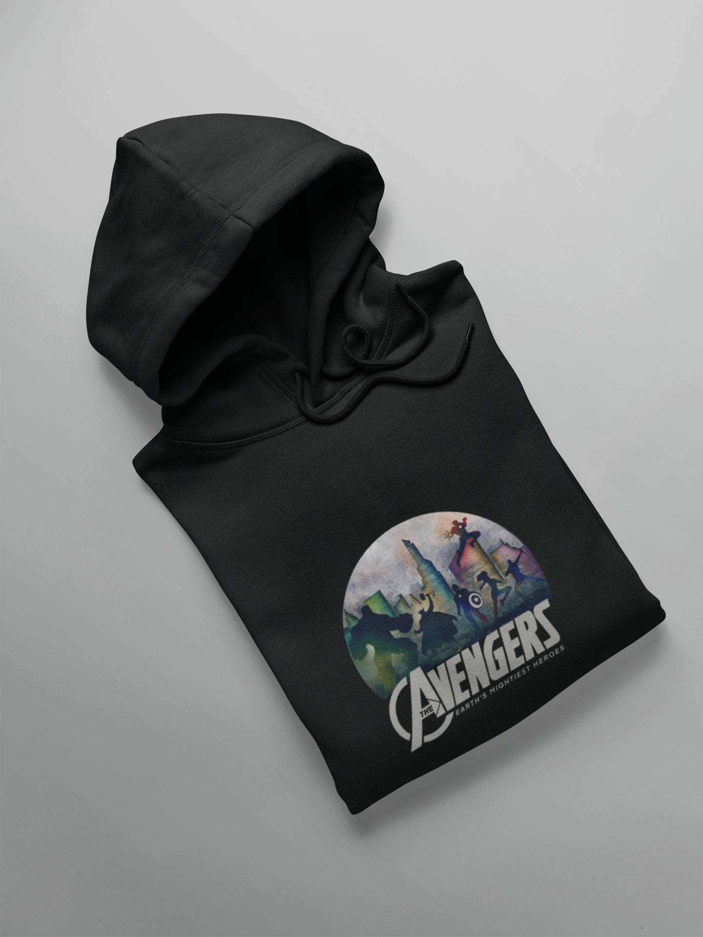Avengers - Earth's Mightiest Heroes - Half Sleeves T-Shirts - Winter Hoodies BLACK
