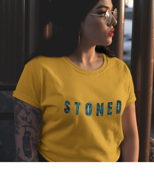 STONED HALF-SLEEVE T-SHIRT (YELLOW) 4XL