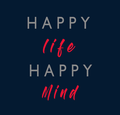 "HAPPY LIFE HAPPY MIND" - HALF-SLEEVE CROP TOPS