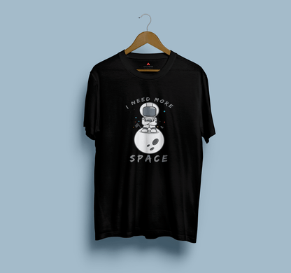 " I NEED MORE SPACE " - HALF-SLEEVE T-SHIRTS BLACK