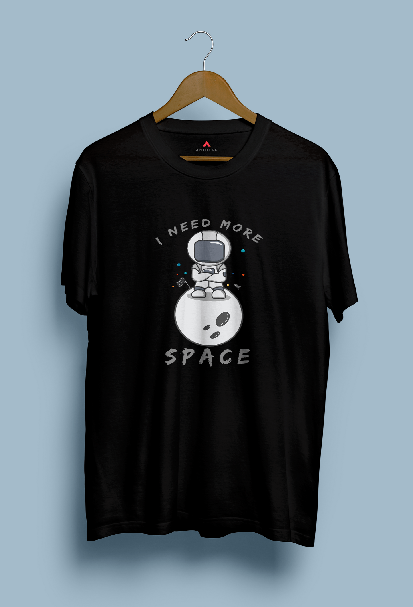 " I NEED MORE SPACE " - UNISEX HALF-SLEEVE T-SHIRTS BLACK