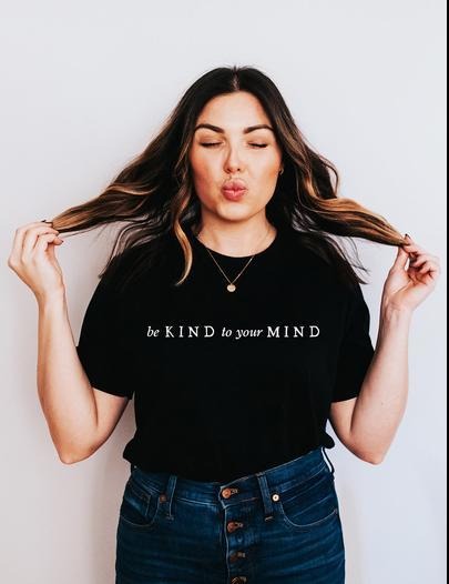 Be Kind To Your Mind - MINIMAL: Unisex Half-Sleeve T-Shirt BLACK