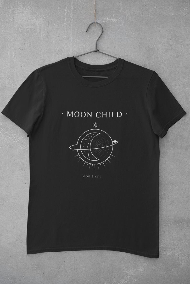 Moon Child - BTS : Unisex Half-Sleeve T-Shirt BLACK