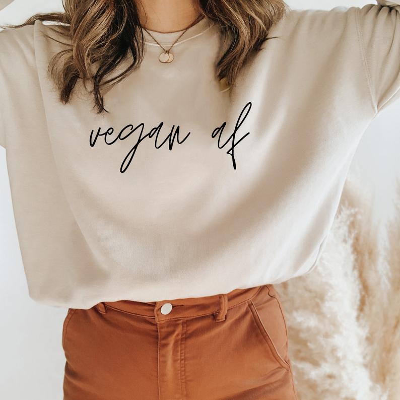Vegan AF - MINIMAL : Winter Sweatshirts WHITE