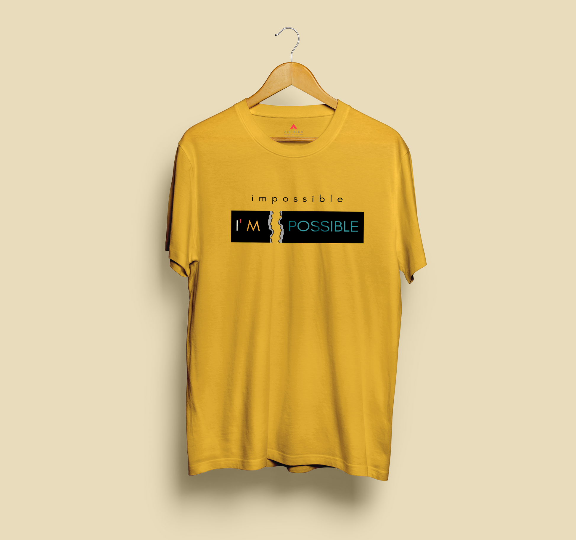 "IMPOSSIBLE" HALF-SLEEVE T-SHIRTS YELLOW