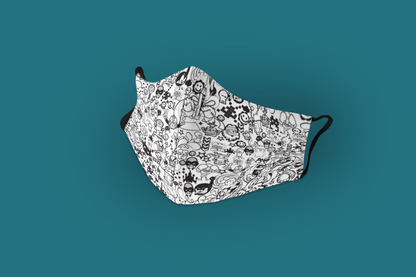 Doodle Art Patterns- Printed Tetra Shield Protection Unisex Mask
