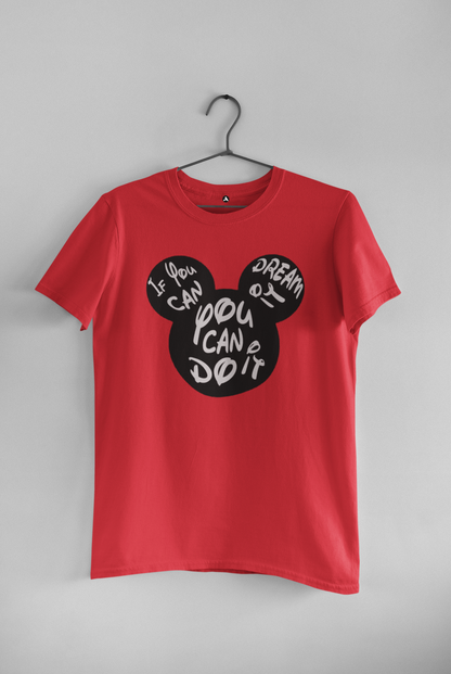 YOU CAN DO IT -MICKEY MOUSE: HALF SLEEVE T-SHIRT
