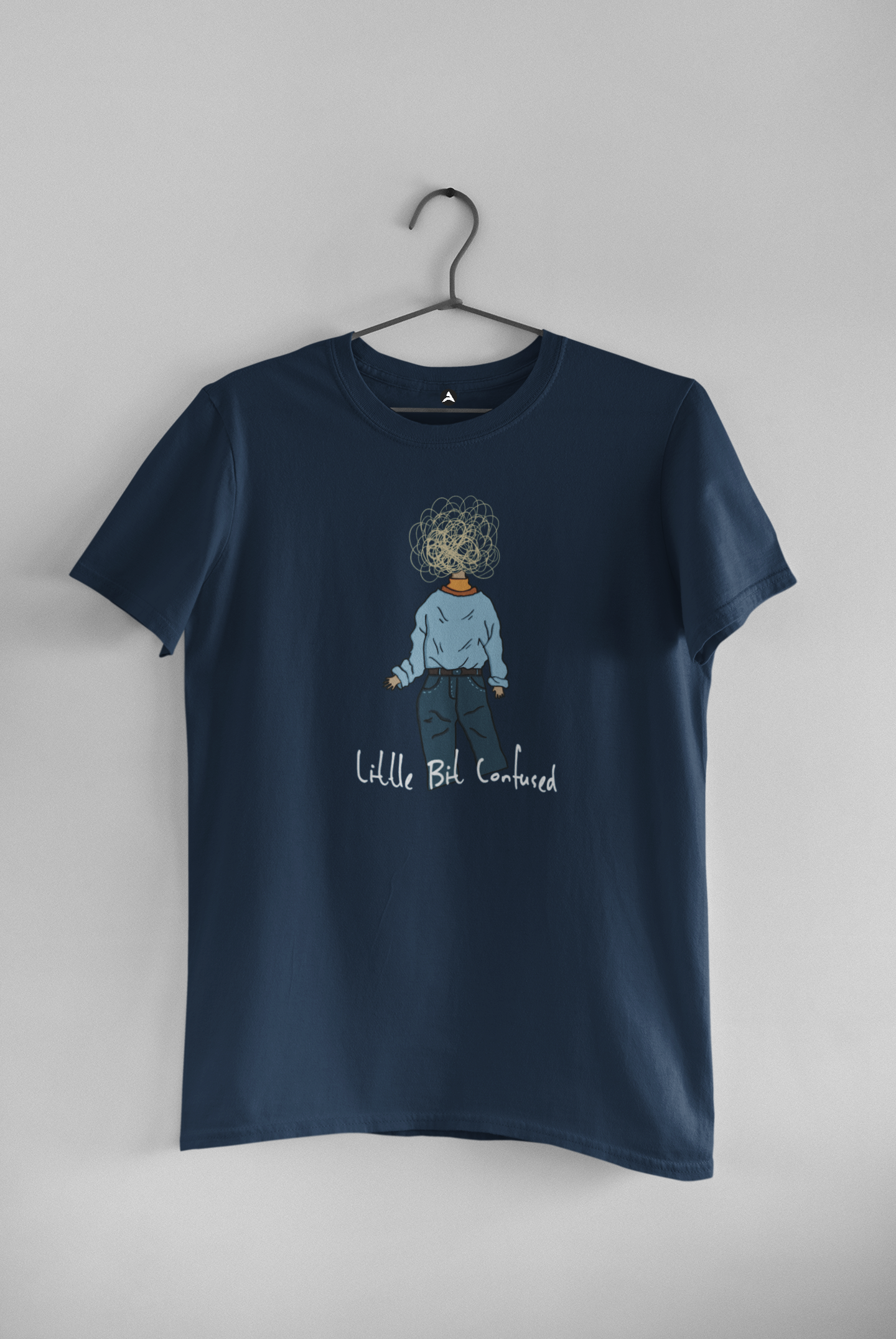 Li'l Bit Confused : Unisex Half-Sleeve T-Shirts NAVY BLUE
