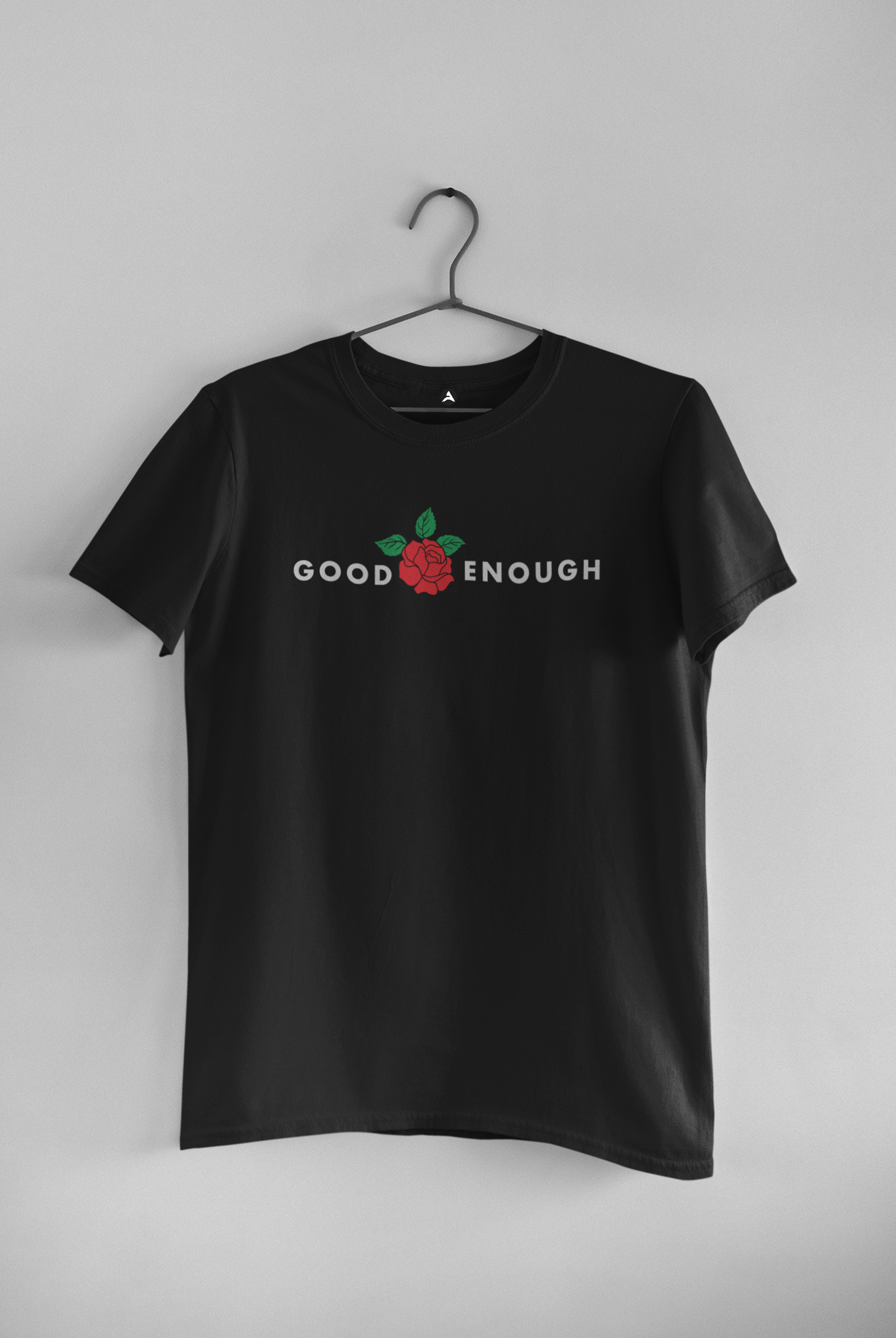Good Enough: MINIMAL- Unisex Half-Sleeve T-Shirts BLACK
