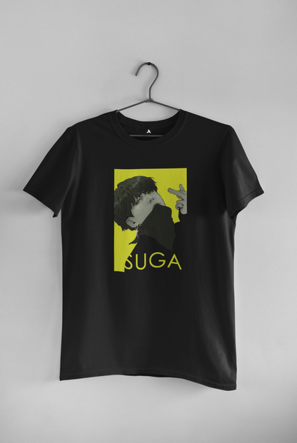 SUGA Neon : BTS - HALF-SLEEVE T-SHIRTS BLACK