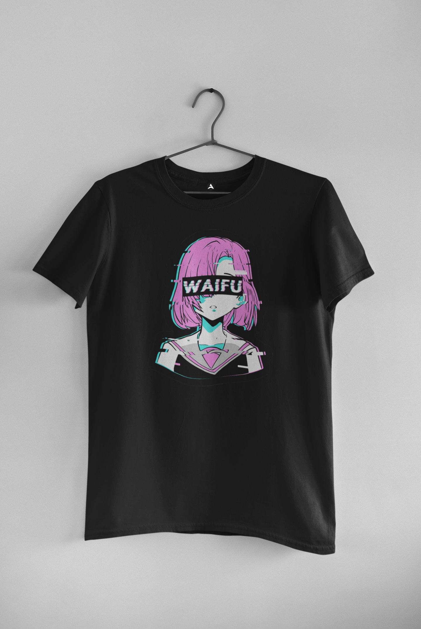 Waifu: Anime- Half Sleeve T-Shirts BLACK