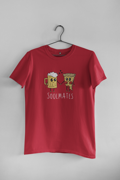 Soulmates : Half Sleeve Couple T shirts RED