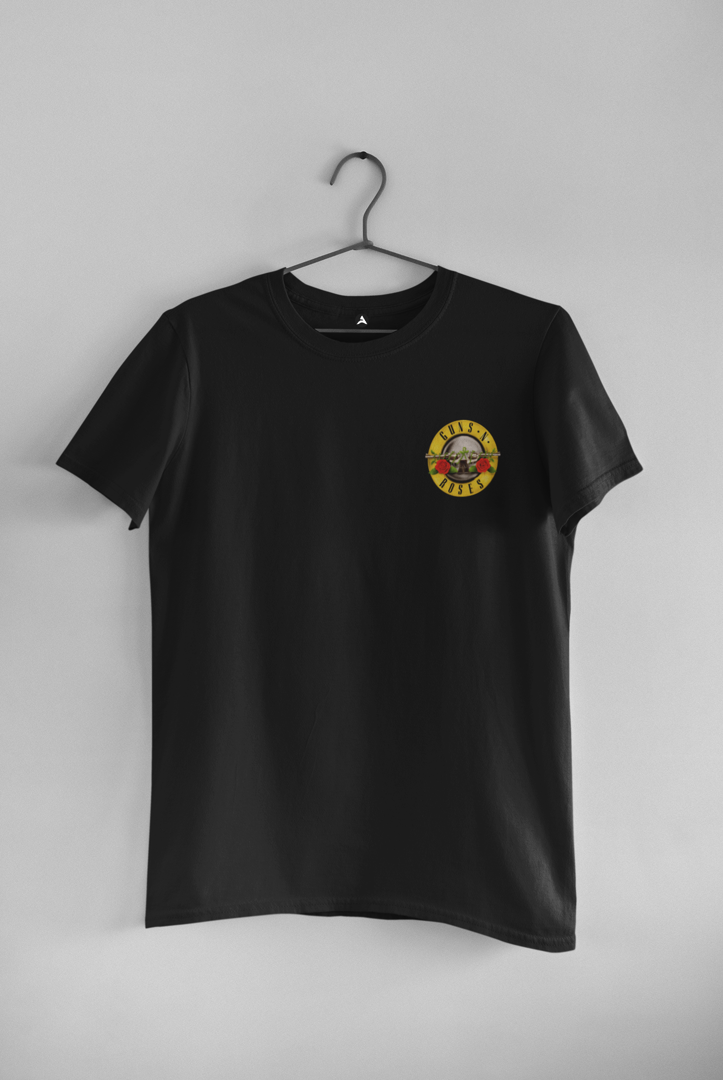 Guns & Roses (Double Sided Print): Music & Bands- Half Sleeve T-Shirts BLACK