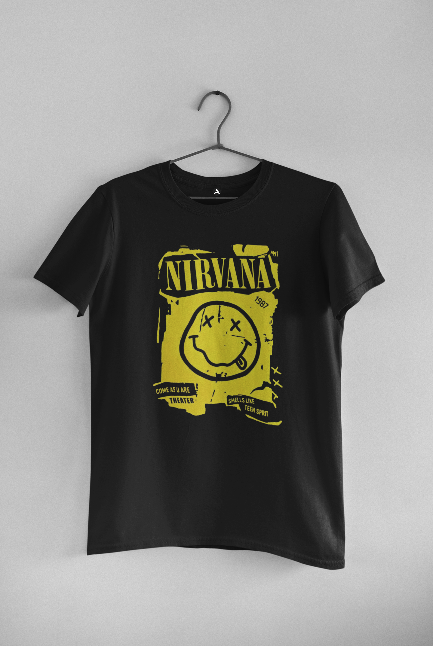 Nirvana (Double Sided Print): Music & Bands- Half Sleeve T-Shirts BLACK